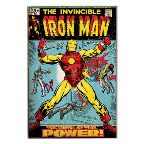The Invincible Iron Man Comic Book Cover Wood Wall Artwork